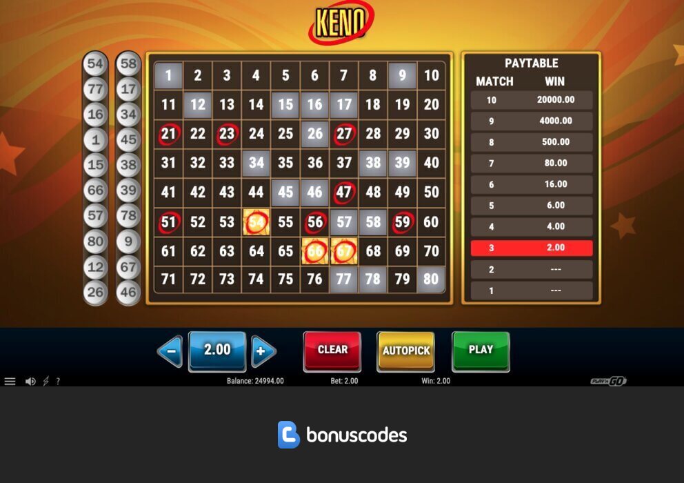 Keno online spielen Erfahrungen