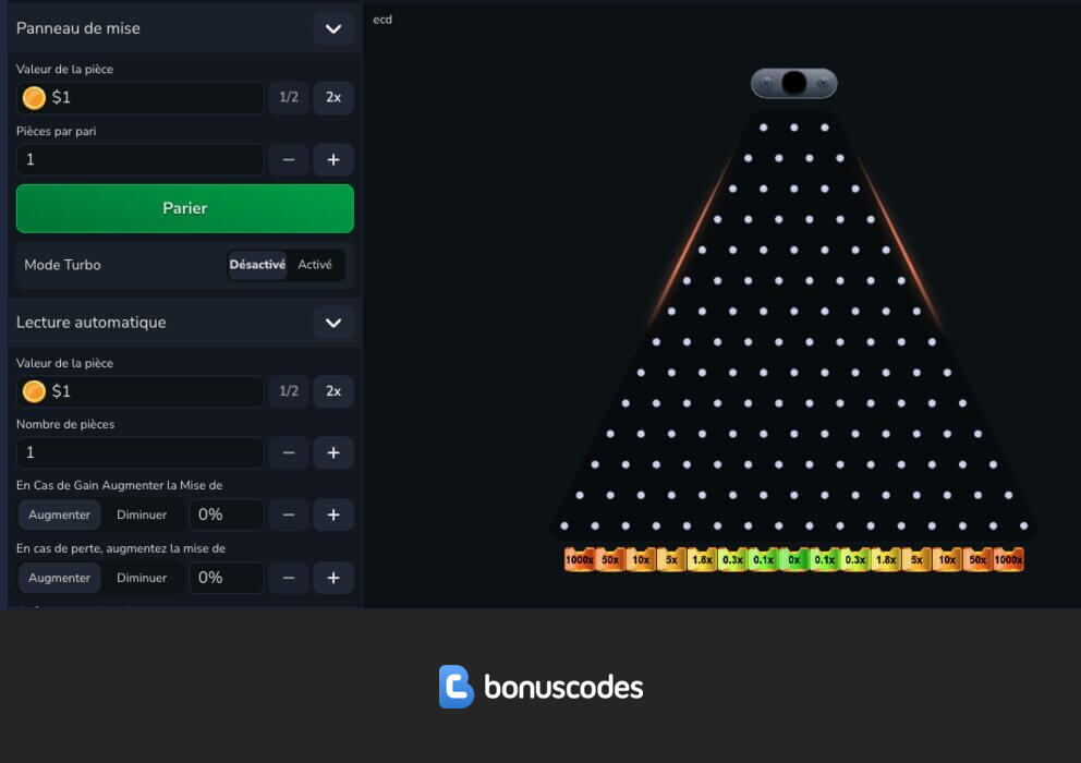 Gagner de l’argent réel avec Plinko