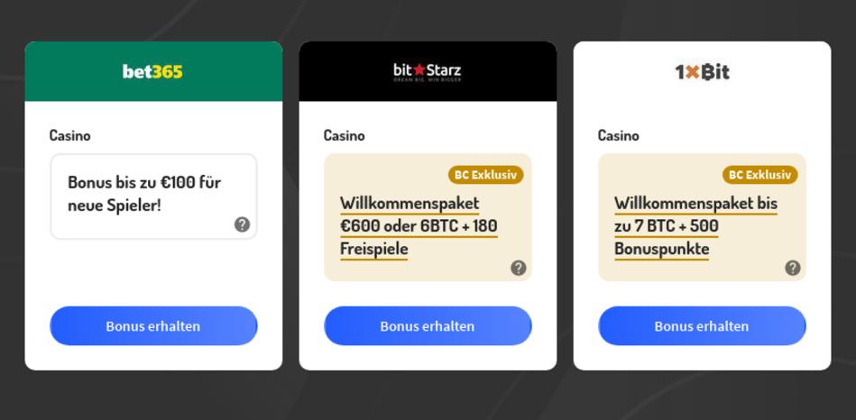 Beste Casino Bonus Codes Schweiz