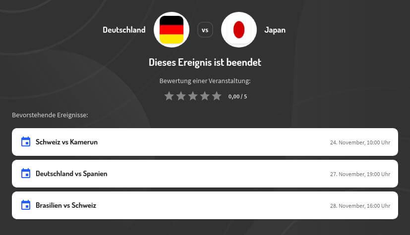 Deutschland - Japan Wettquoten