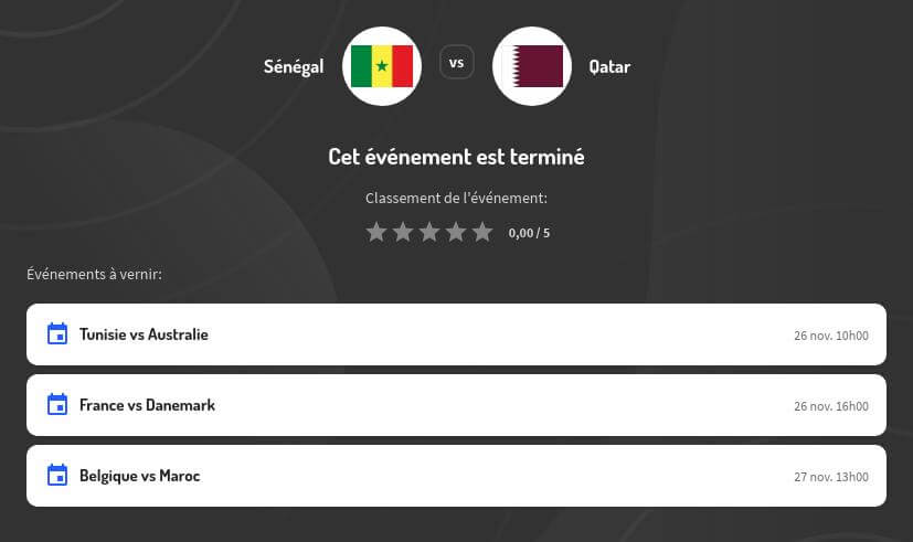 Cotes Sénégal - Qatar