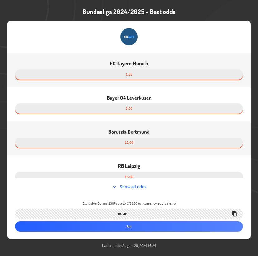 Bundesliga Betting Tips 2024/2025