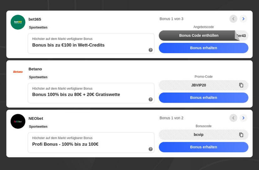 Bonus Codes Österreich