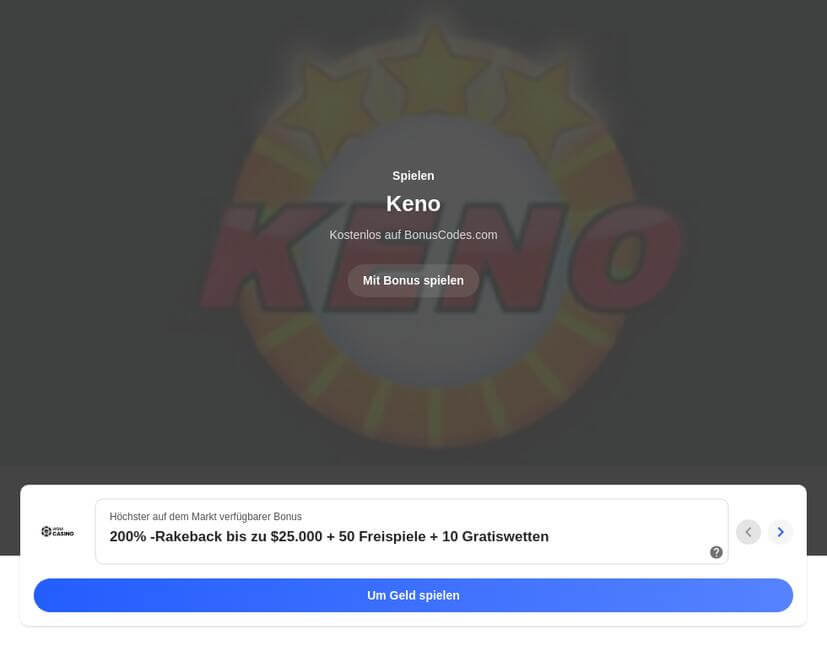 Keno online spielen Erfahrungen