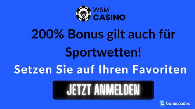 Sportwetten Bonus für WSM Casino