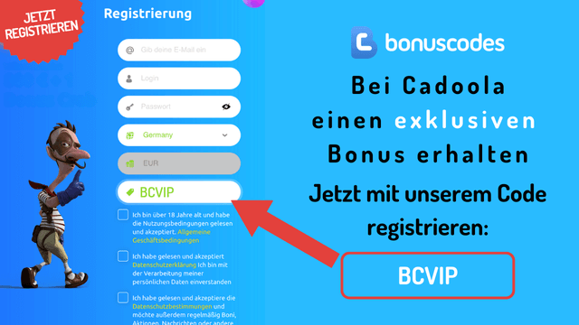 Registrieren Sie sich bei Cadoola für den exklusiven Bonus