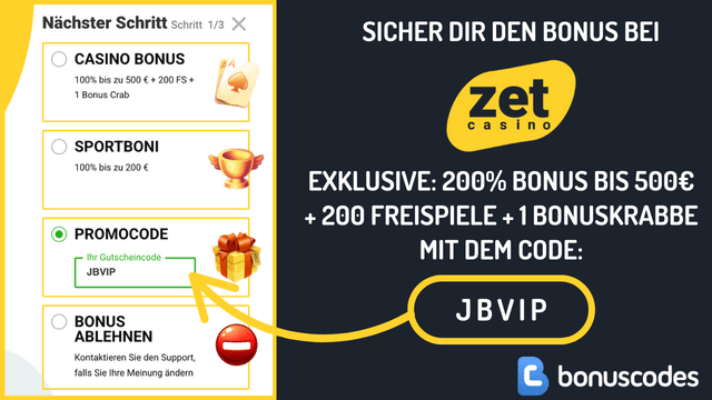 Zet Casino Aktionscode Registrierung