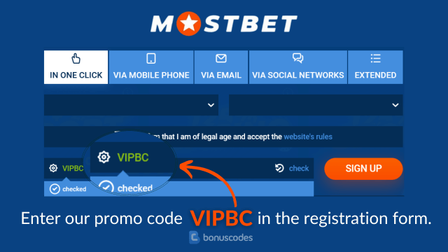 mostbet registration process using a voucher code