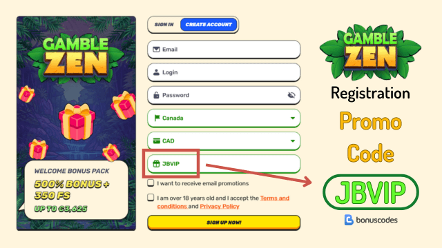 gamblezen promocode registration