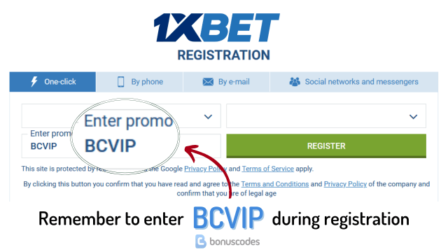 1XBET promotional code for Pakistan