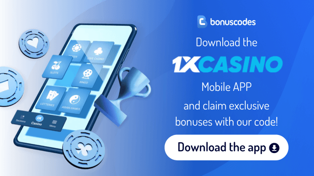 1xcasino app promotion