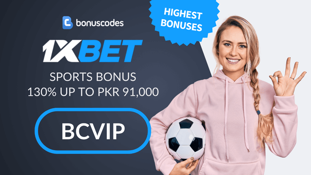 1XBET sports bonus Pakistan