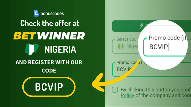 Betwinner Nigeria promo code registration