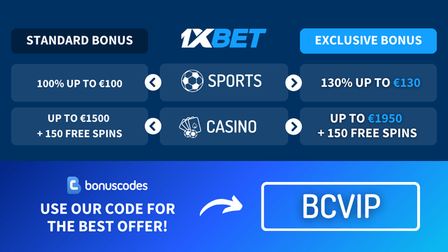 1xbet exclusive welcome bonus code