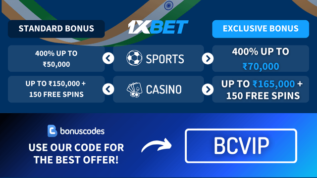 1XBET sign up offer with exclusive promo code
