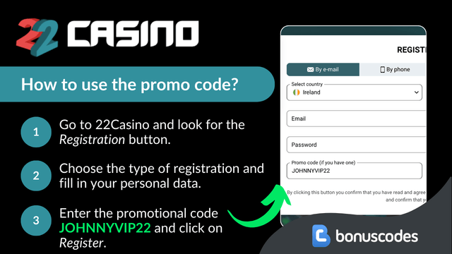 22casino promo code sign up