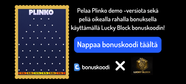 plinko bonuksella oikealla rahalla