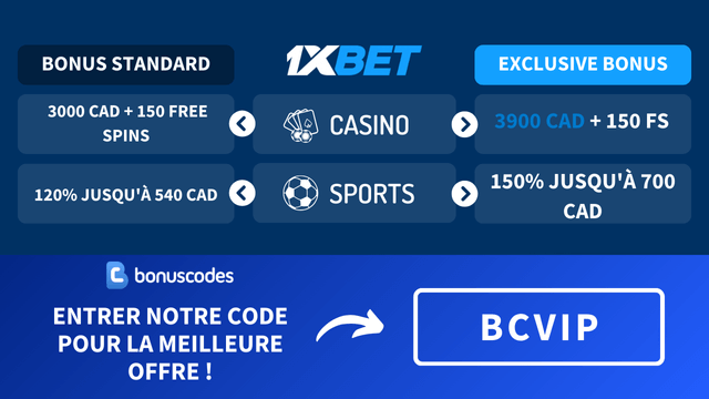 promotions bienvenue exclusif 1xbet canada