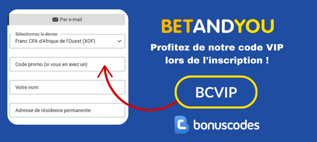 BetAndYou code bonus