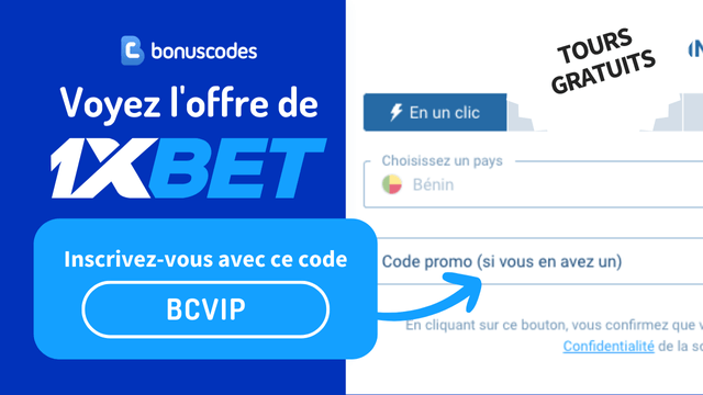 enregistrement avec code exclusif 1XBET