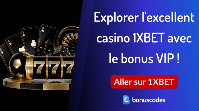 Bonus au casino sur 1XBET
