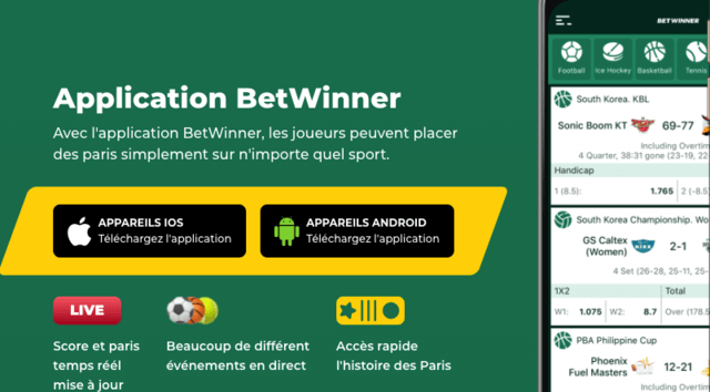 Télécharger appli mobile Betwinner