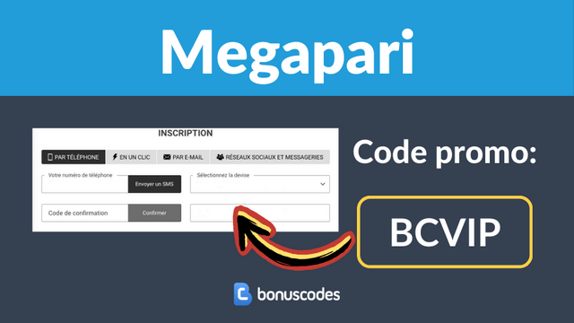 enregistrement bonus megapari