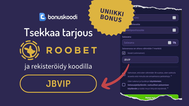 roobet kampanjakoodi rekisteröinti