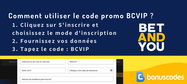BetAndYou code bonus