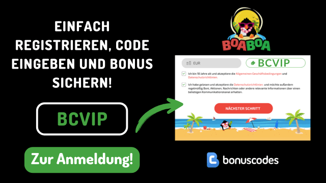 BoaBoa Aktionscode Registreierung