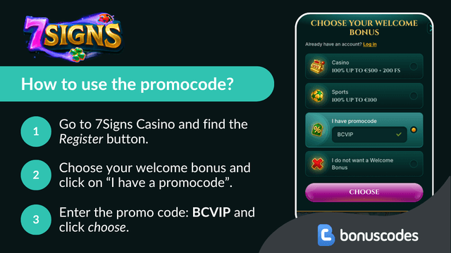7signs promocode sign up
