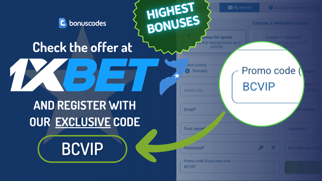 exclusive 1xbet somalia promo code for registration