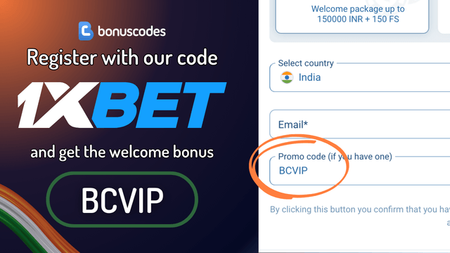 1xbet promo code india registration