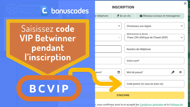 code bonus VIP Betwinner