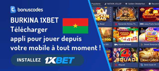 1xbet télécharger l'appli pour Burkina
